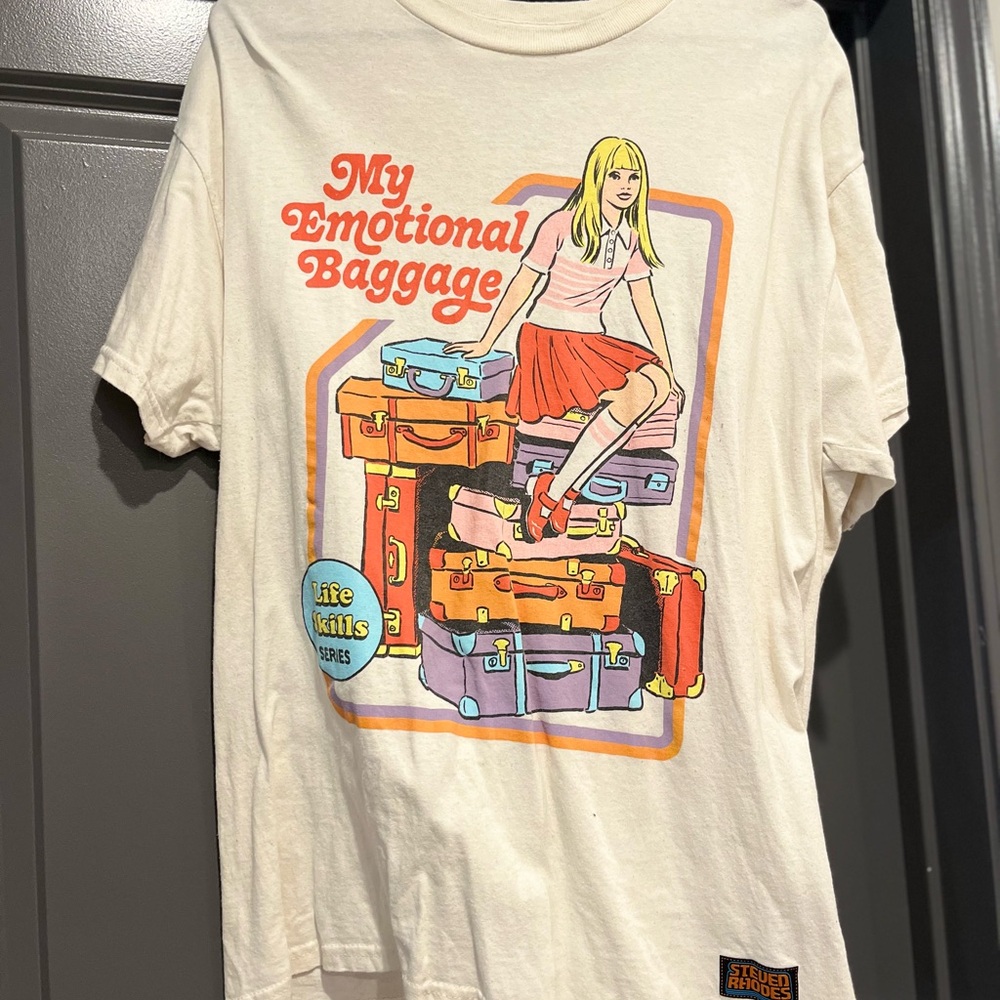 Graphic Tee with Emotional Baggage Print